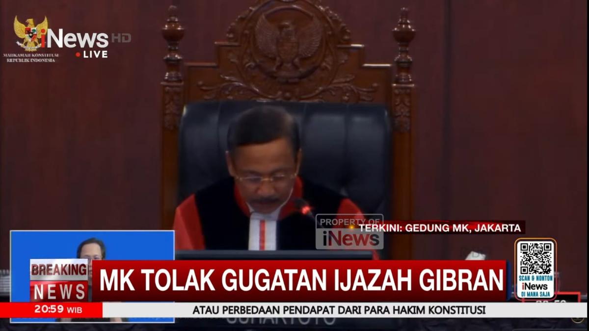 MK Nyatakan Tak Temukan Ijazah SMA Gibran, Tapi Tak Bisa Diskualifikasi sebagai Wapres
